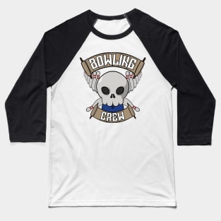 Bowling crew Jolly Roger pirate flag Baseball T-Shirt